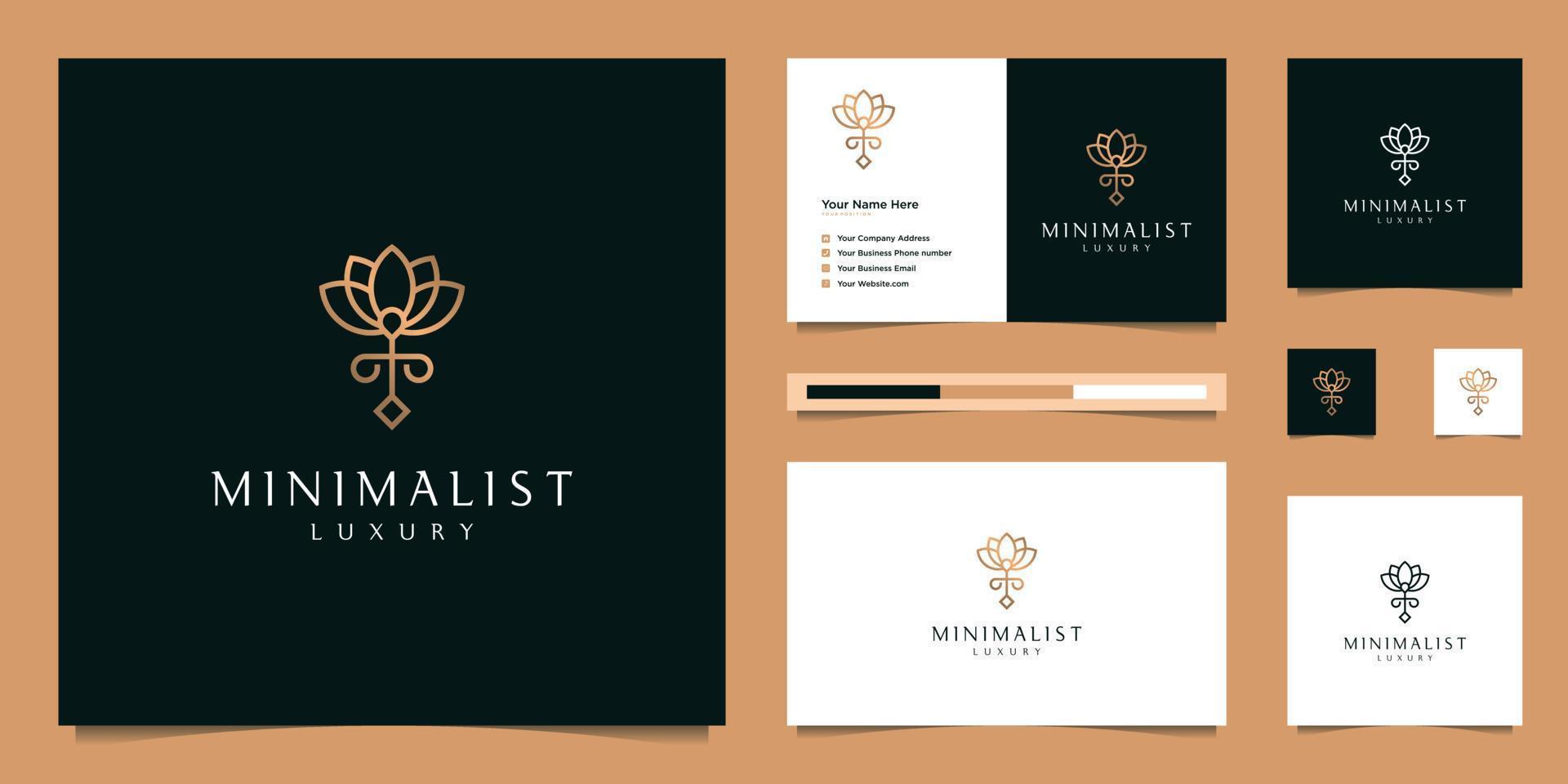 elegante logotipo de diseño de flores. se puede utilizar para cosméticos, salones de belleza, spas y cuidado de la piel. diseño de logotipo premium y tarjetas de visita. vector