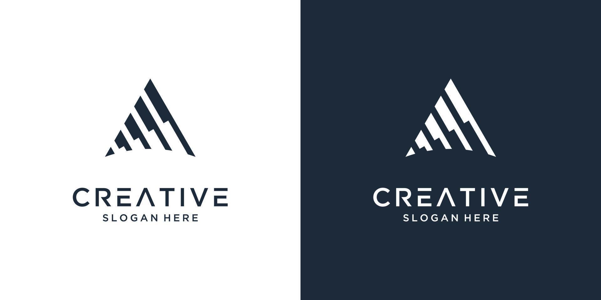 inspiración creativa para el diseño del logotipo de la letra a vector