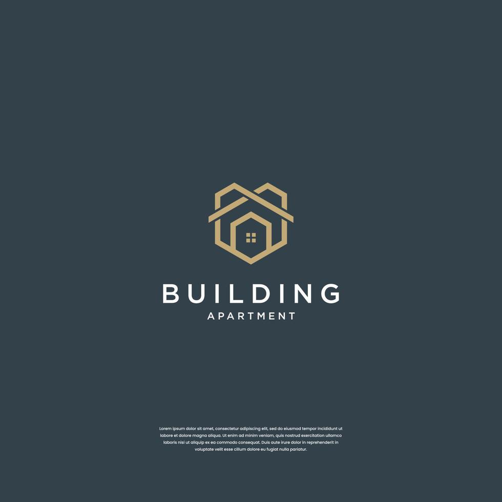elegante diseño de logotipo para el hogar bienes raíces, construcción, arquitectura, construcción vector