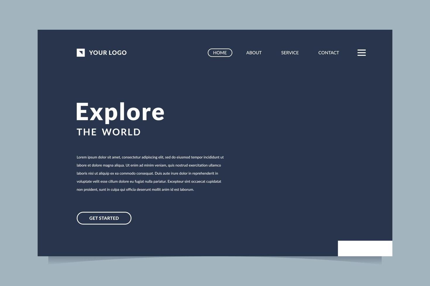 simple travel landing page design vector