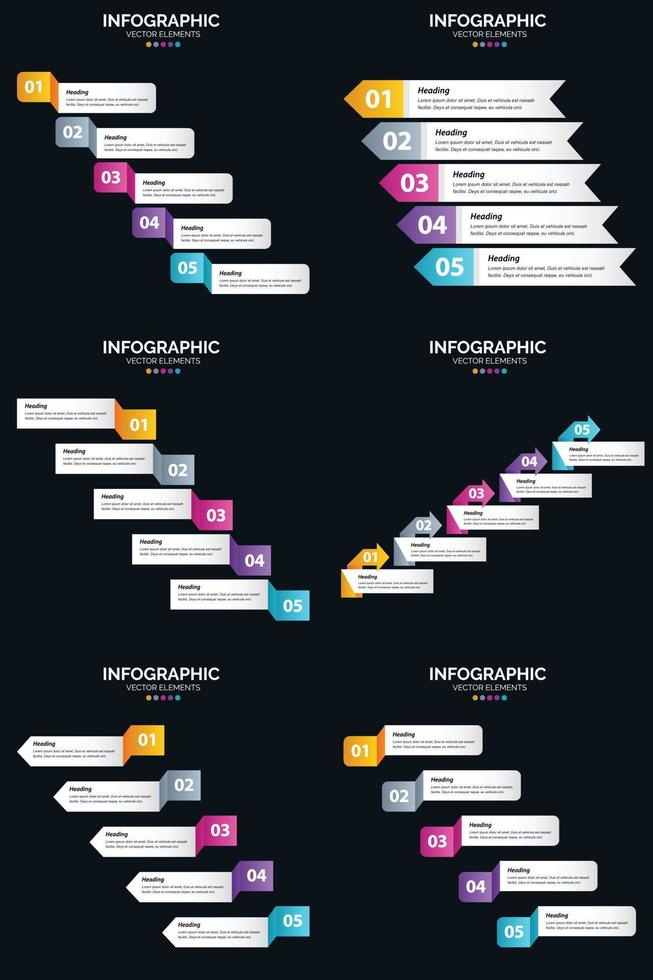 use infografías vectoriales para respaldar visualmente sus ideas de negocios en su presentación. vector