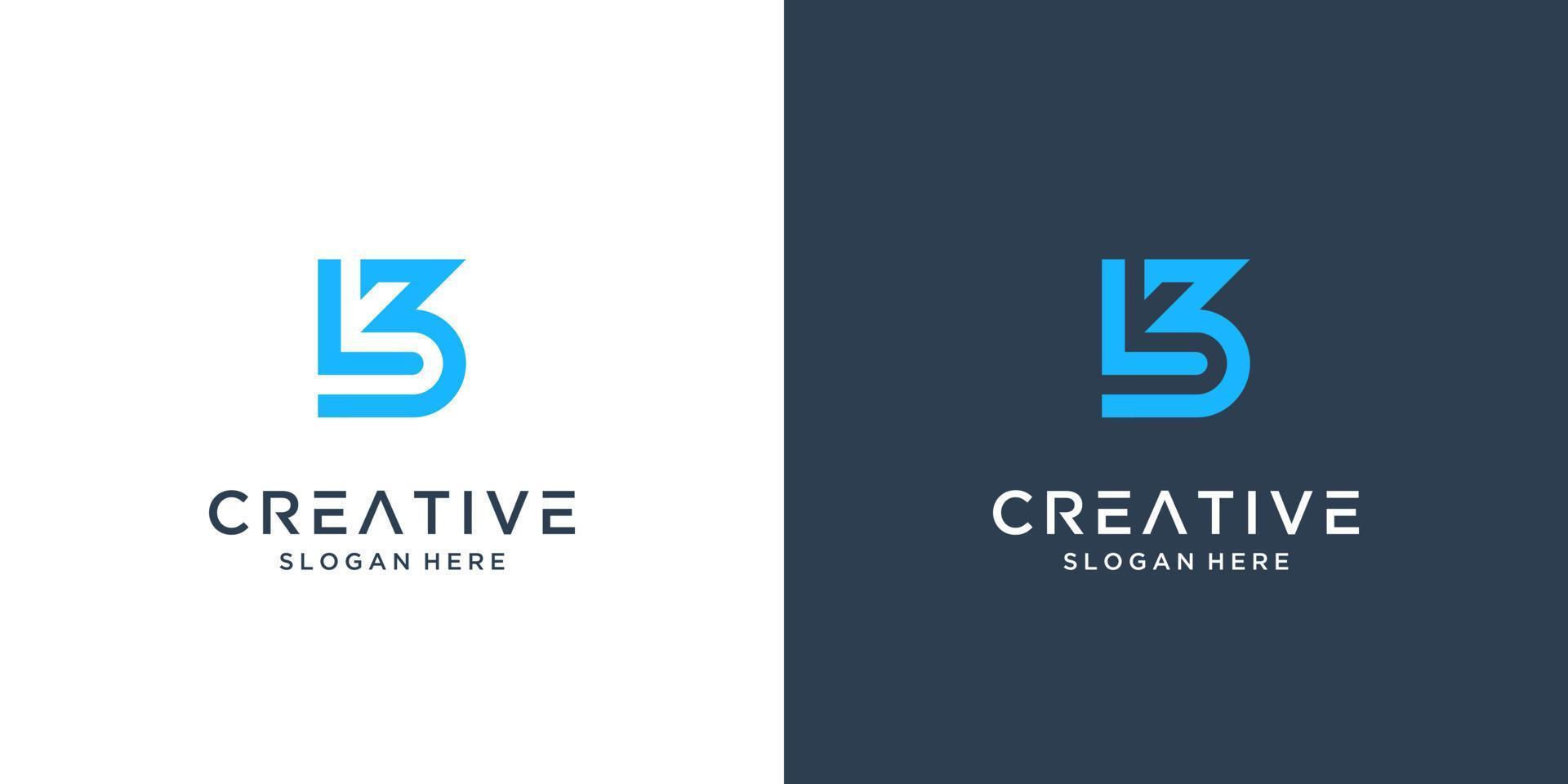 Creative abstract letter B logo design vector