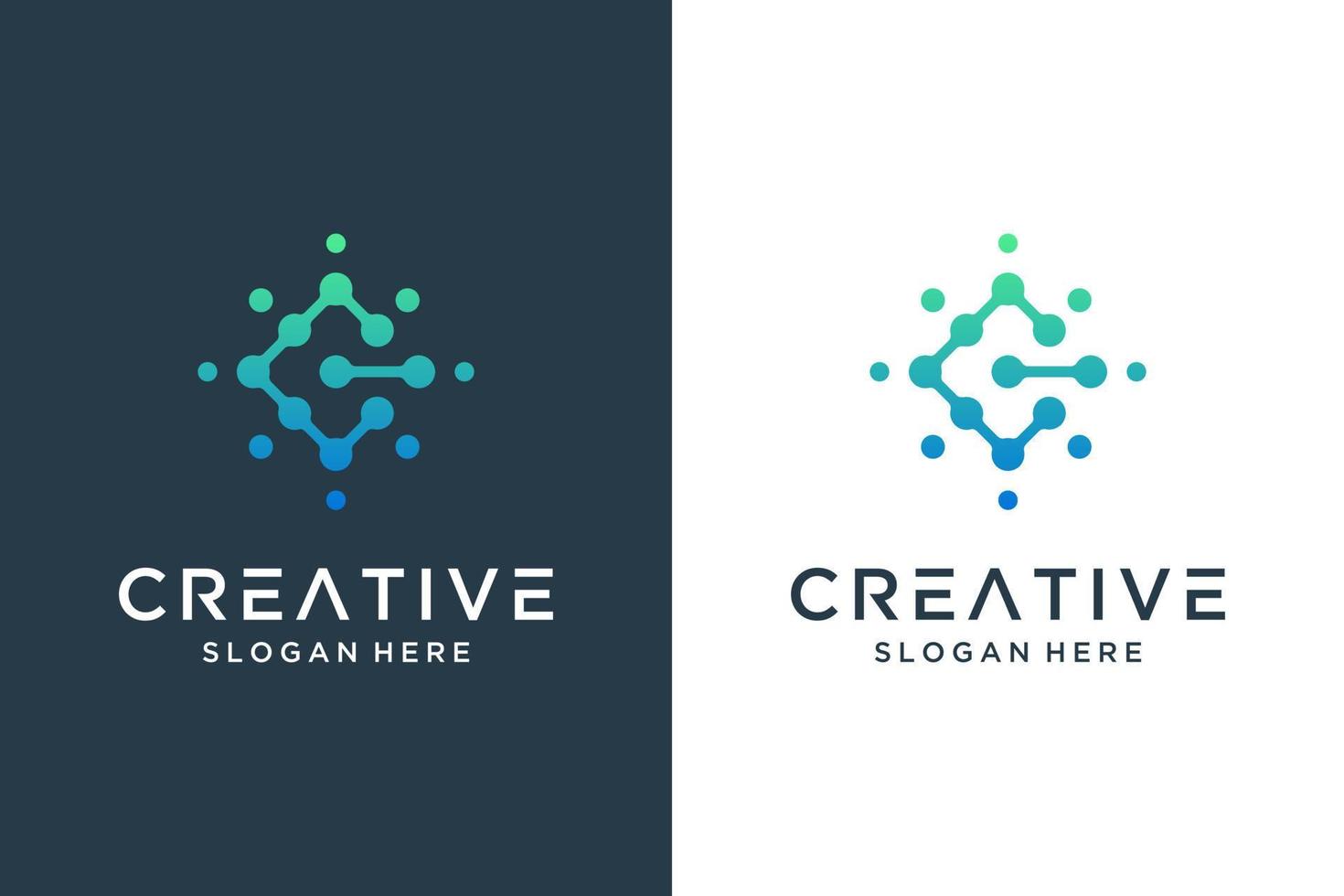 Creative dot letter C logo design inspiration vector