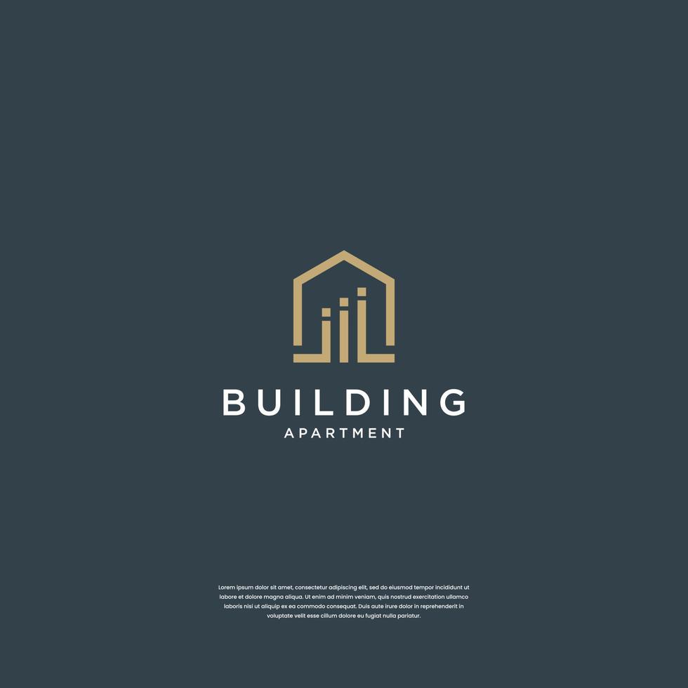 Minimal home logo design real estate, building, architecture, construction vector