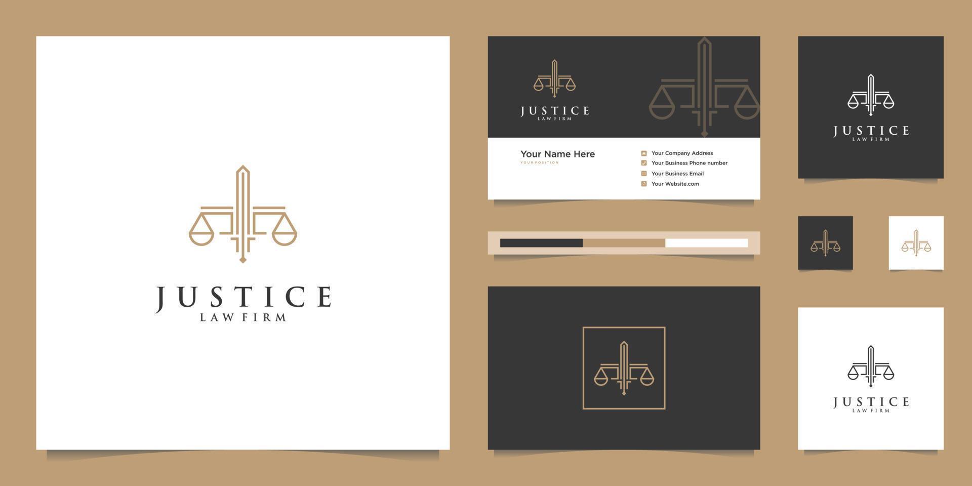 Symbol of the Law of Premium Justice. Law Firm, Law Offices, Attorney services, Luxury logo design inspiration. vector