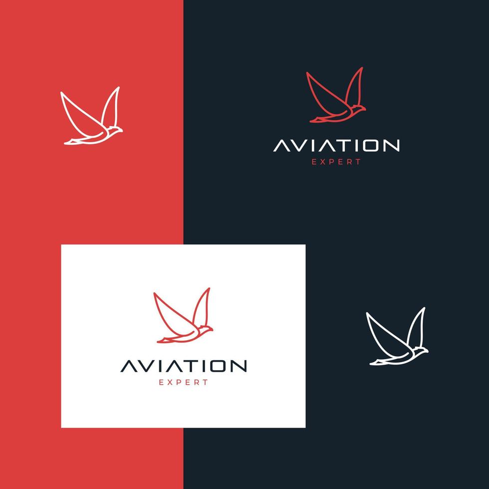 diseño de logotipo aviación, águila, halcón, halcón vector