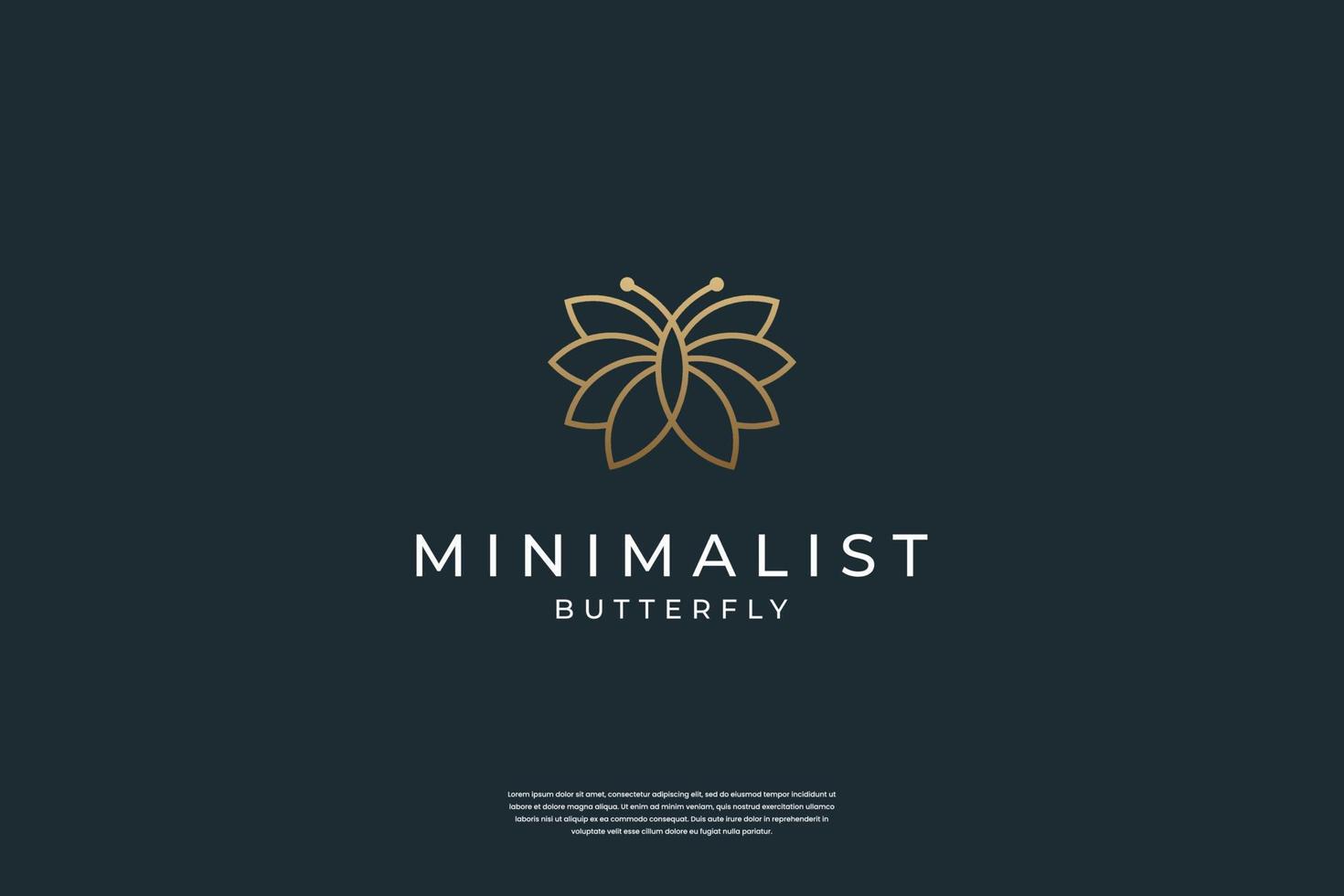 Minimalist elegant Butterfly logo design with line art style vector