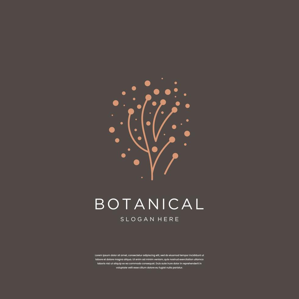 Abstract luxury botanical logo design inspiration. vector