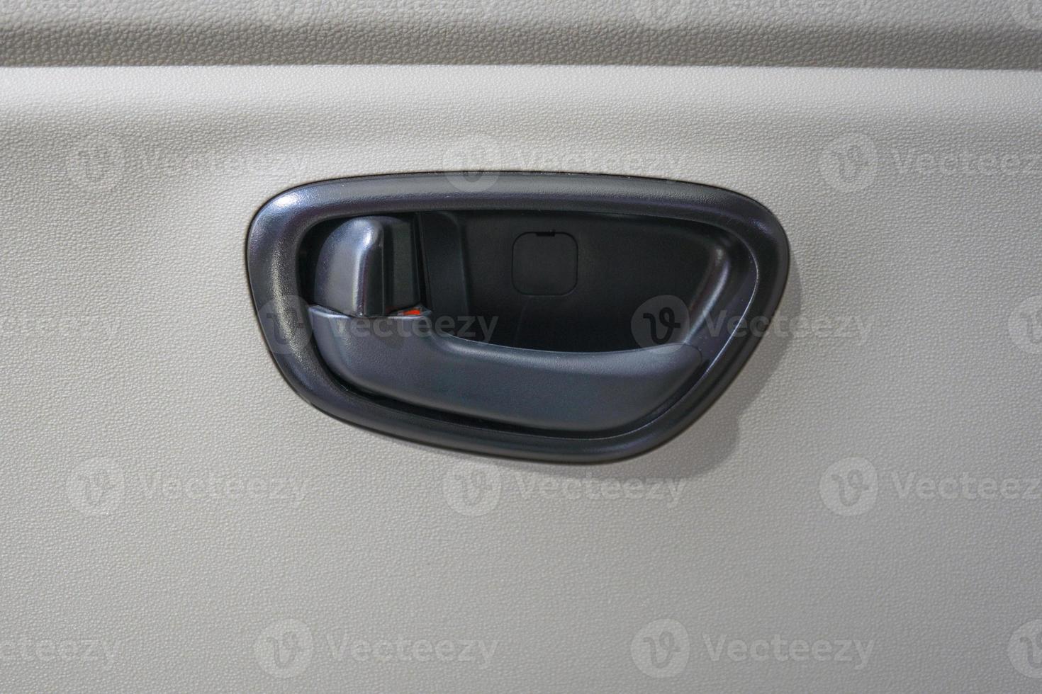 close-up door handle with car lock inside photo