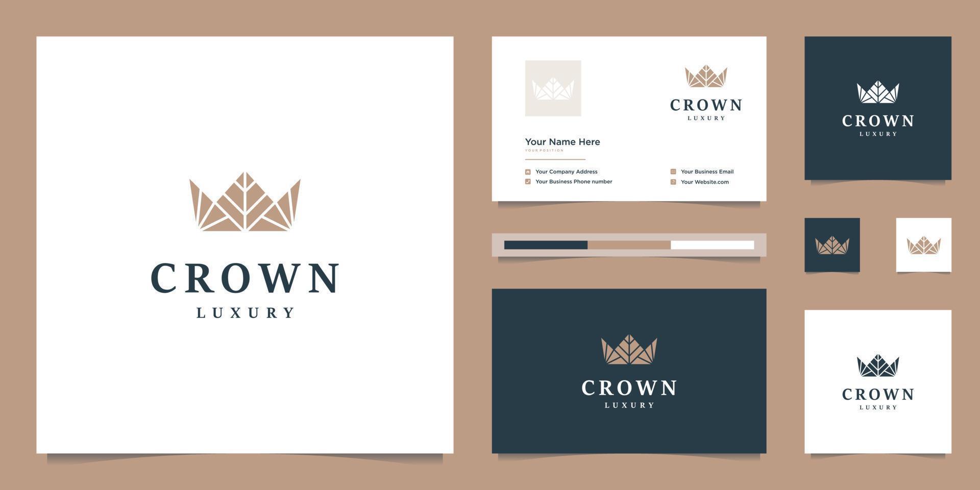 Elegant simple logo crown design, symbol for kingdom, king and leader. vector