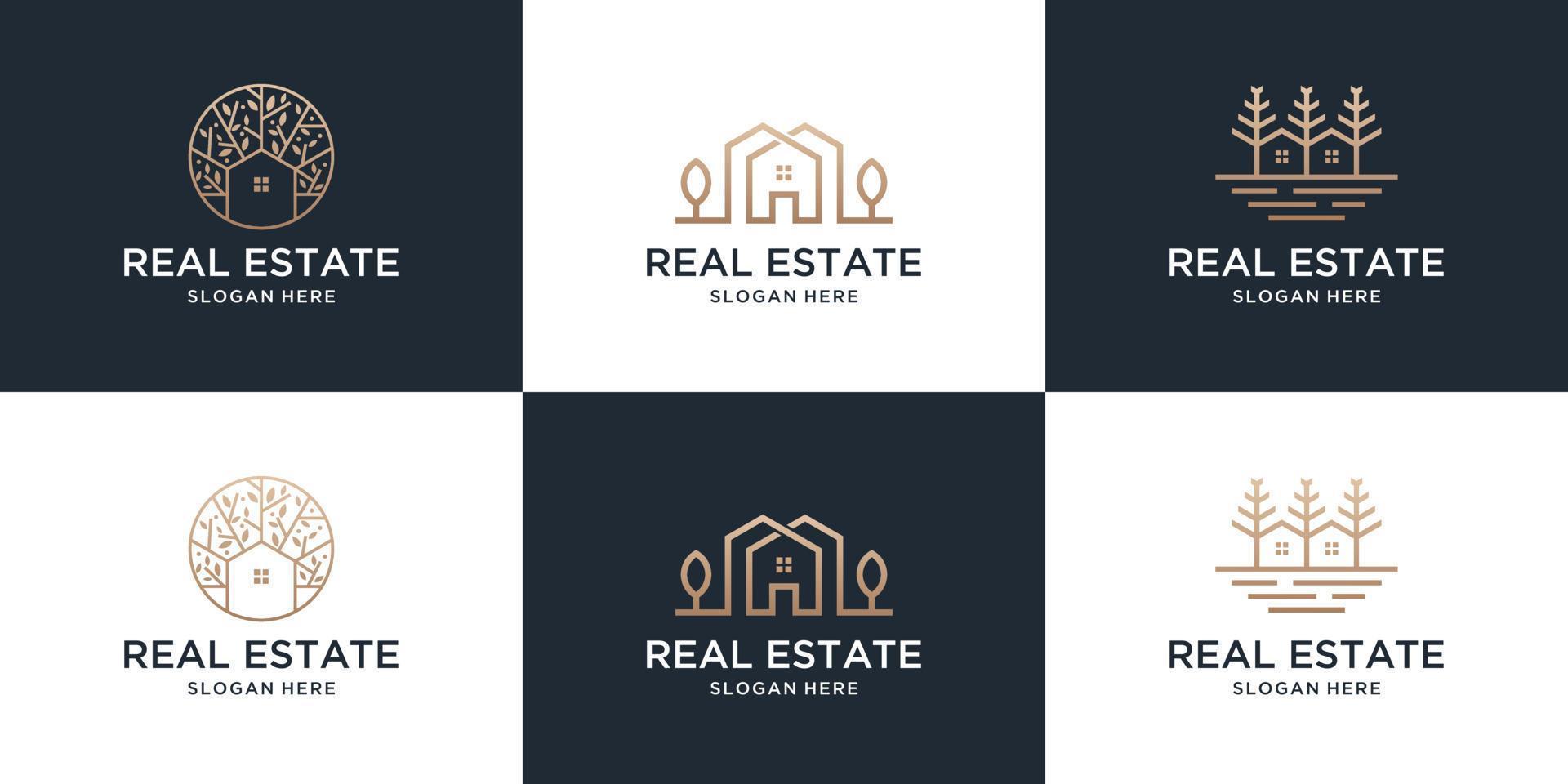 Set of collection real estate house logo template vector