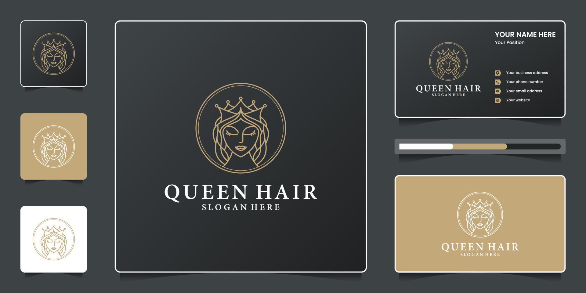 logotipo de cabello de belleza para salón, cambio de imagen, peluquero, corte de cabello vector