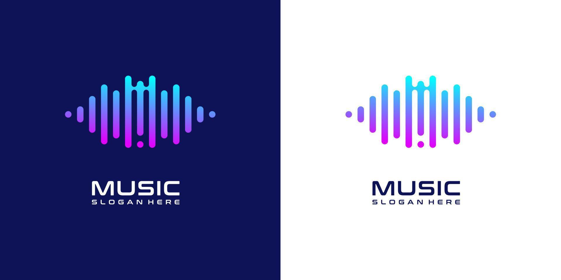 Music wave logo design inspiration vector