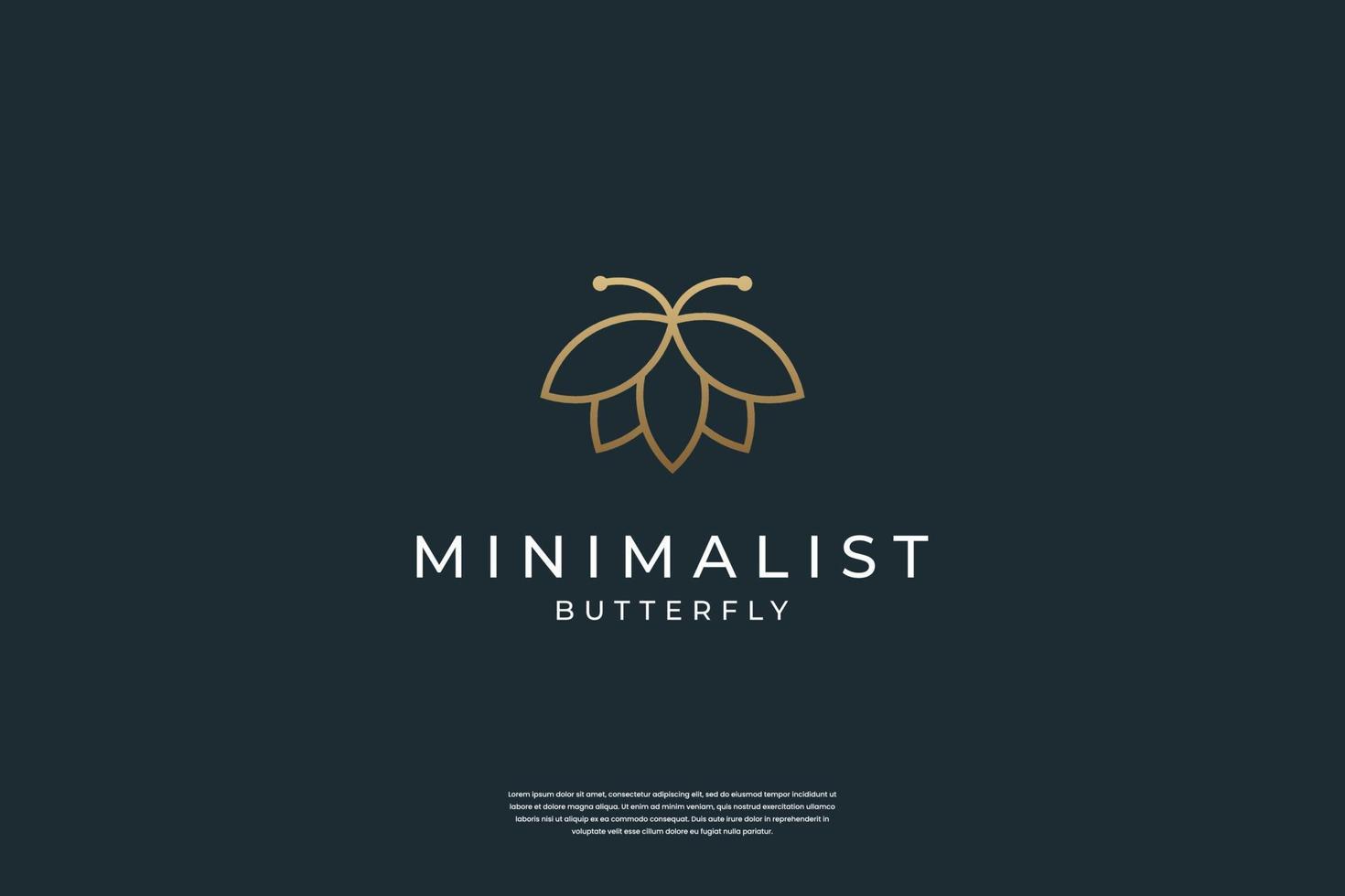Minimalist elegant Butterfly logo design inspiration vector