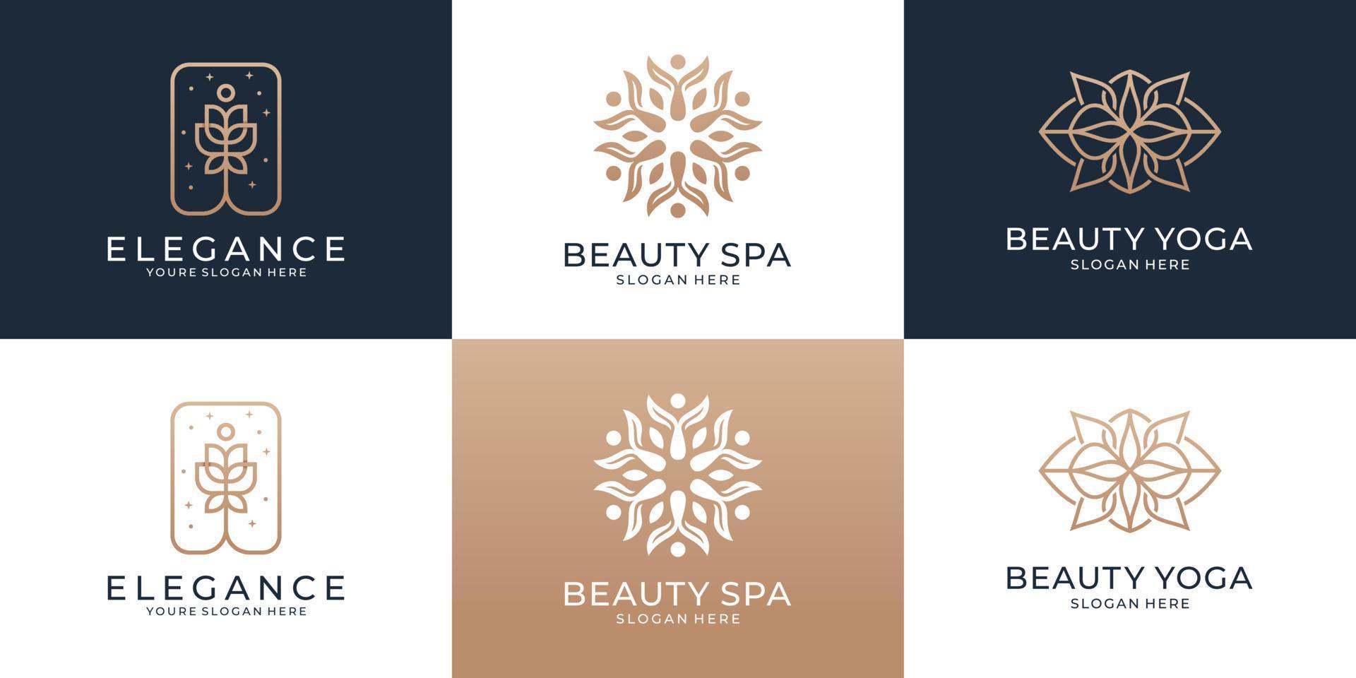 Set of collection abstract circle logo design with luxury concept logo template vector