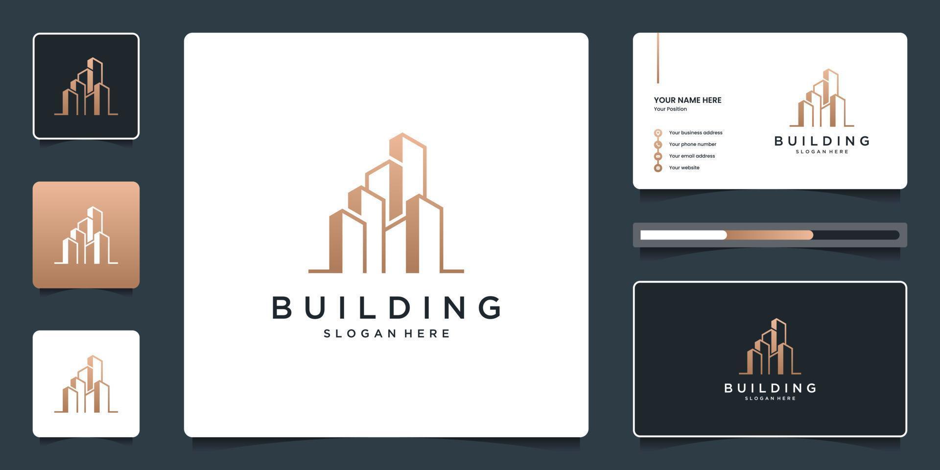 Building logo design luxury vector