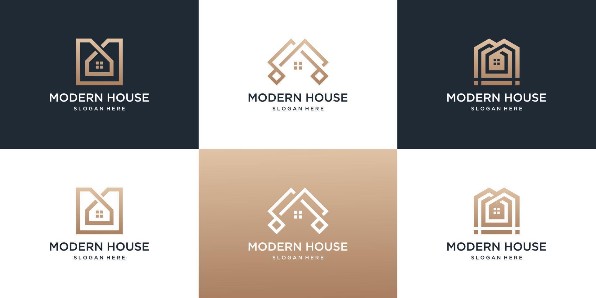 Collection of real estate house logo template. vector