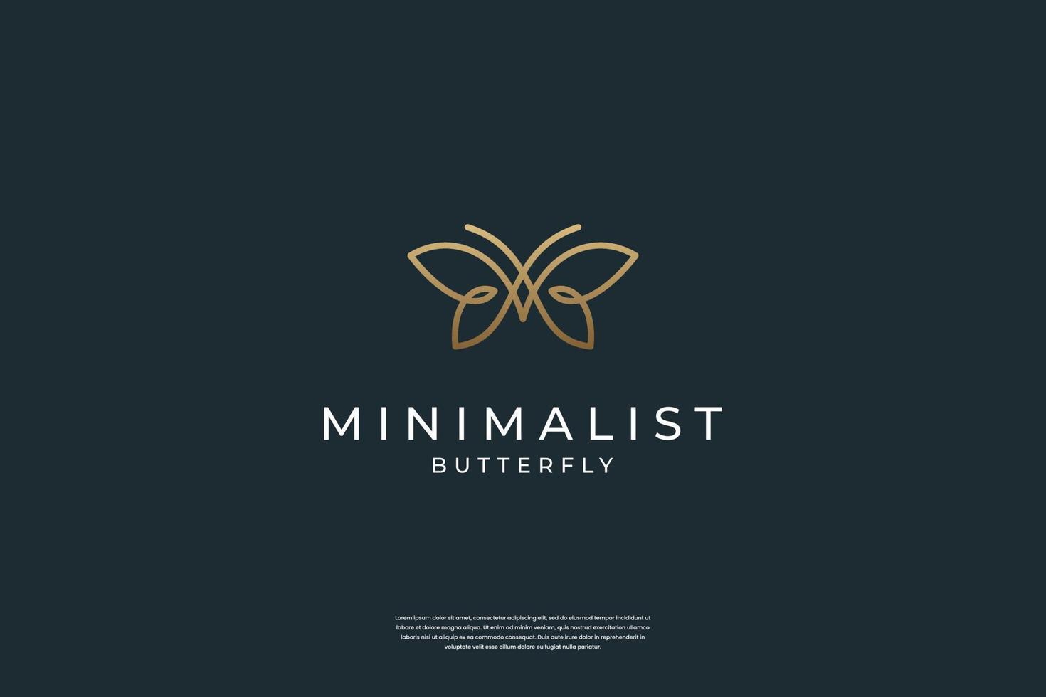 Minimalist elegant Butterfly logo design with liner vector