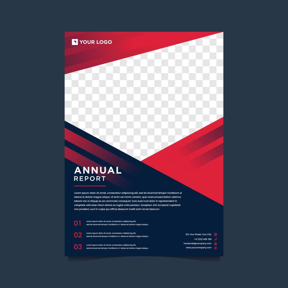 modern flyer annual report with red design vector