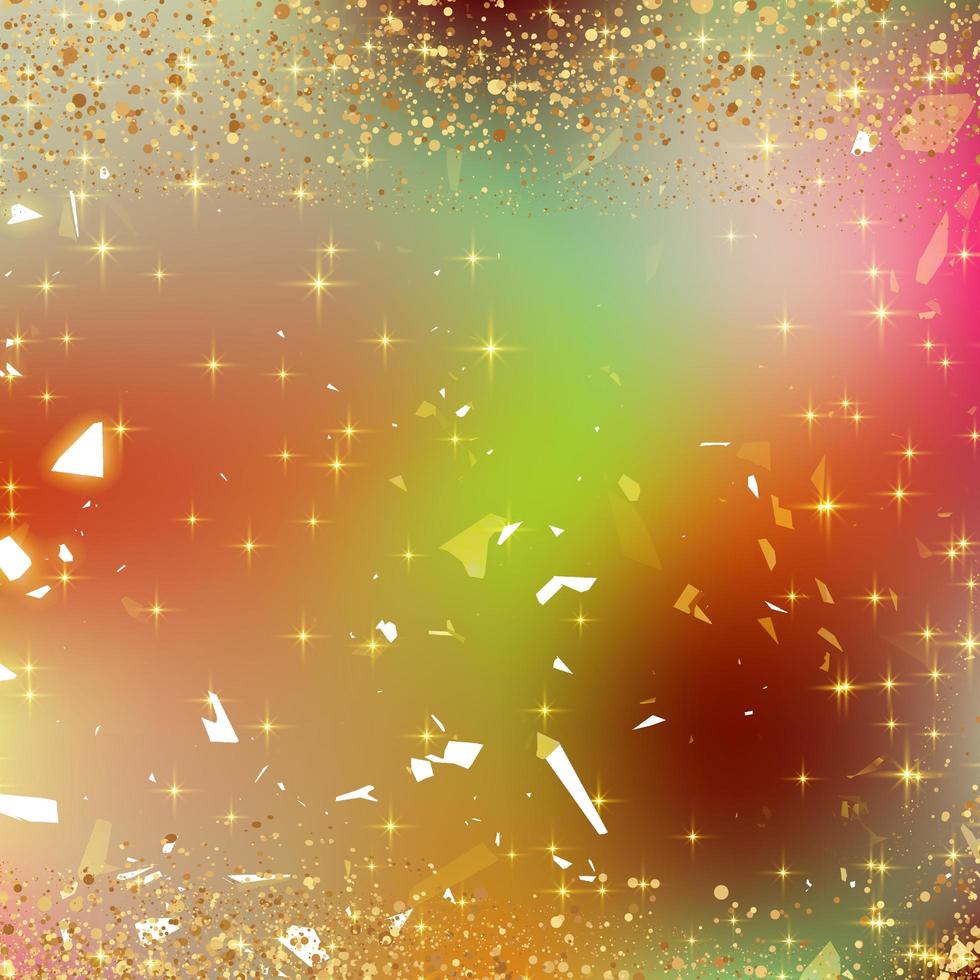 Gradient iridescent color background  with gold sparkle photo