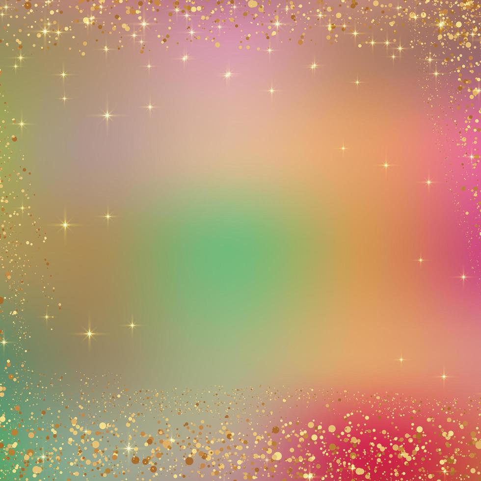Gold sparkle with gradient iridescent color background photo
