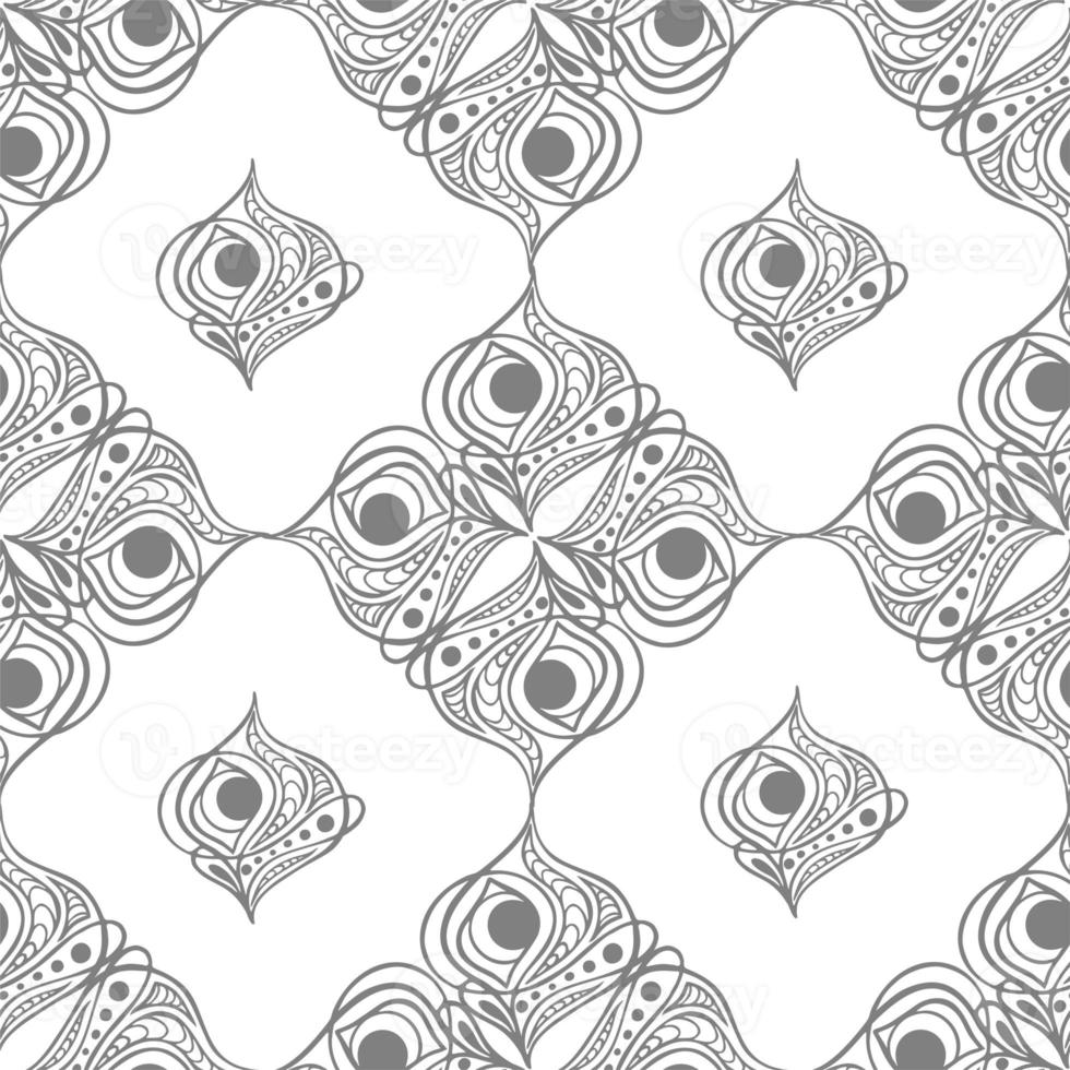 seamless tile pattern of abstract geometric gray elements on white background, texture, design photo