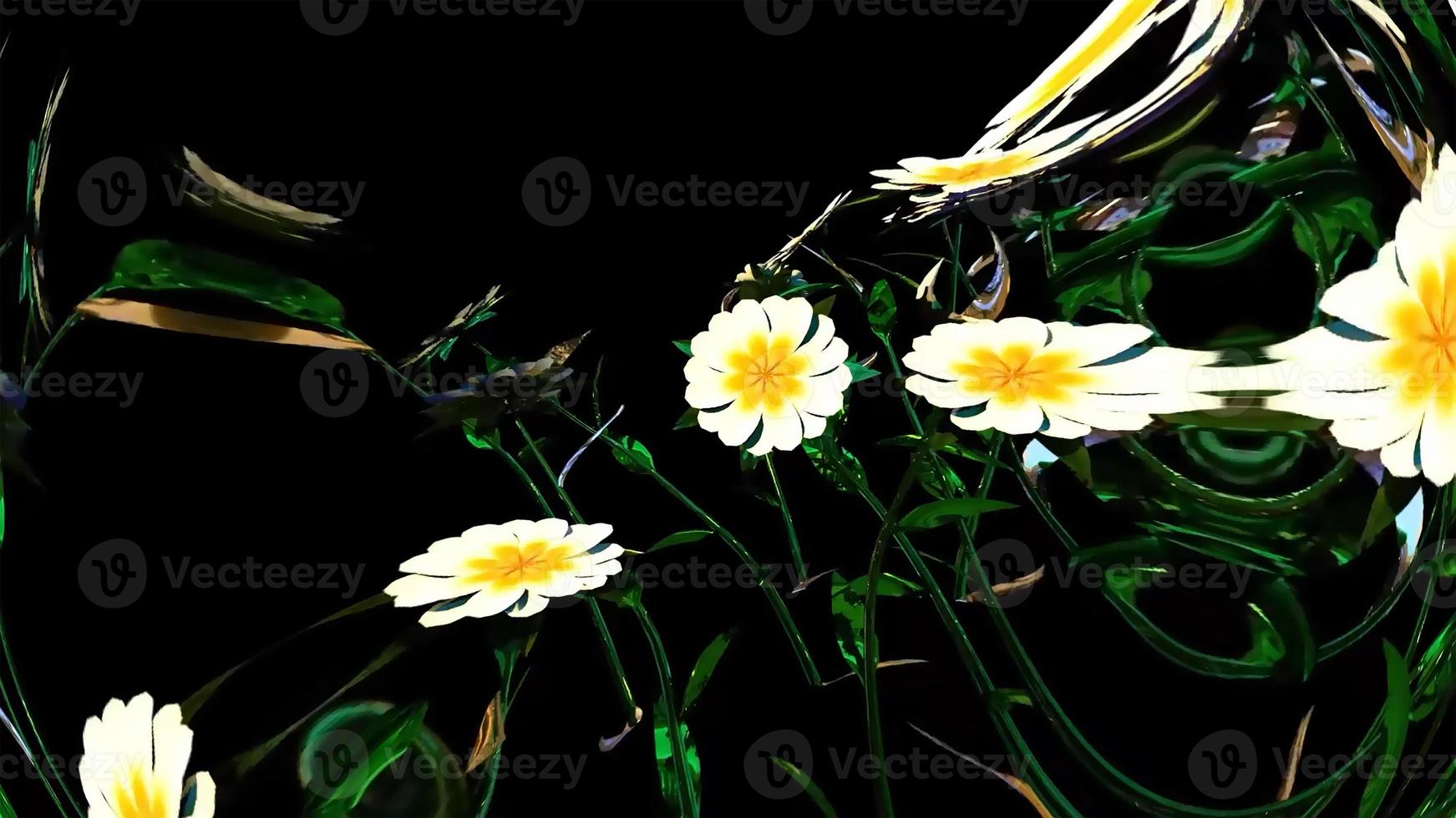 White Flower Botanical 3D Rendering photo