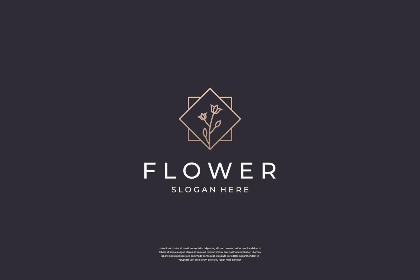 inspiración de diseño de logotipo de rosa de flor de lujo vector