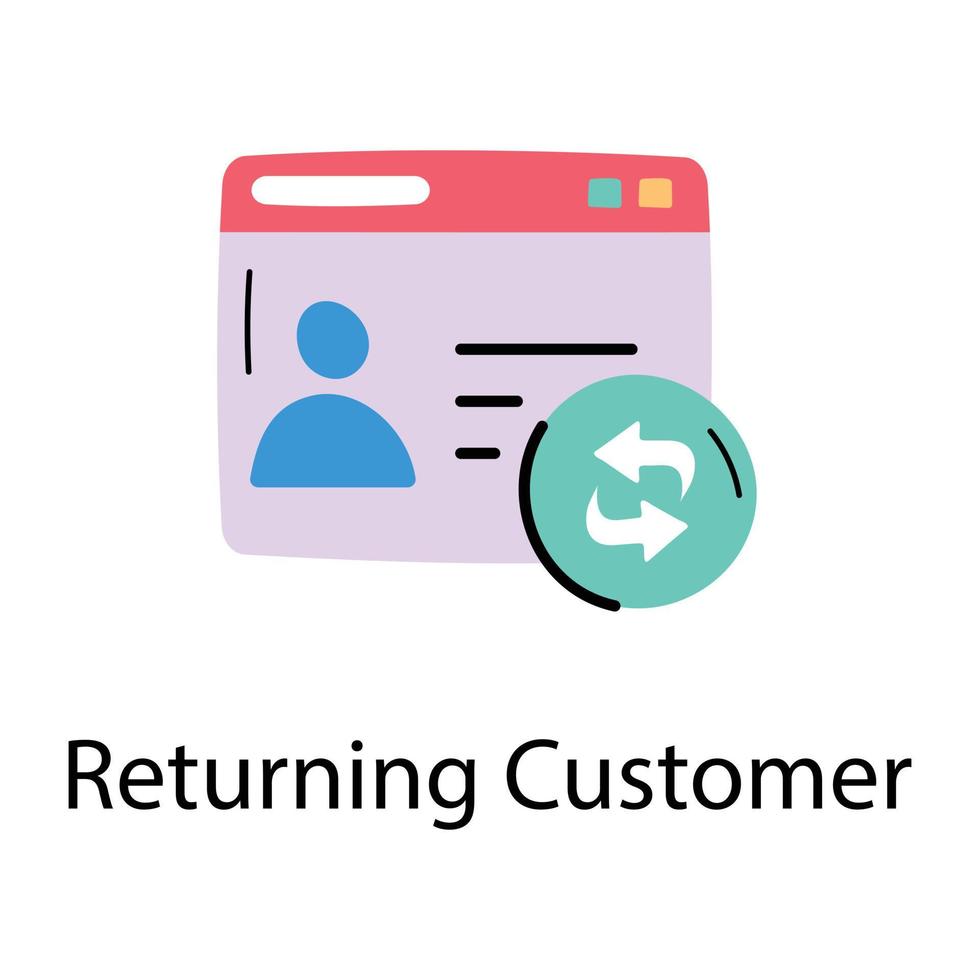Trendy Returning Customer vector