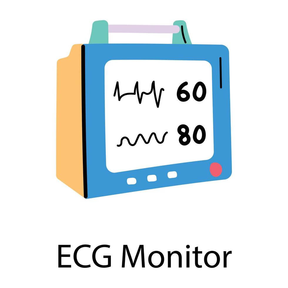 Trendy ECG Monitor vector
