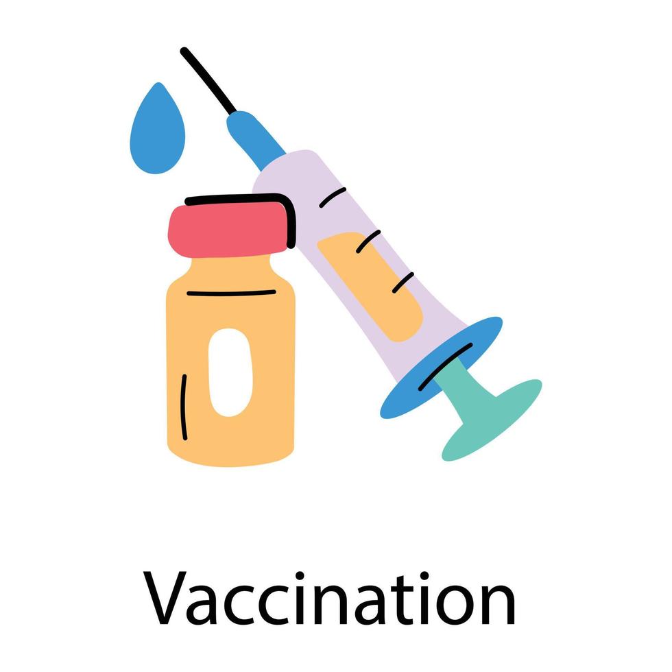 Trendy Vaccination Concepts vector