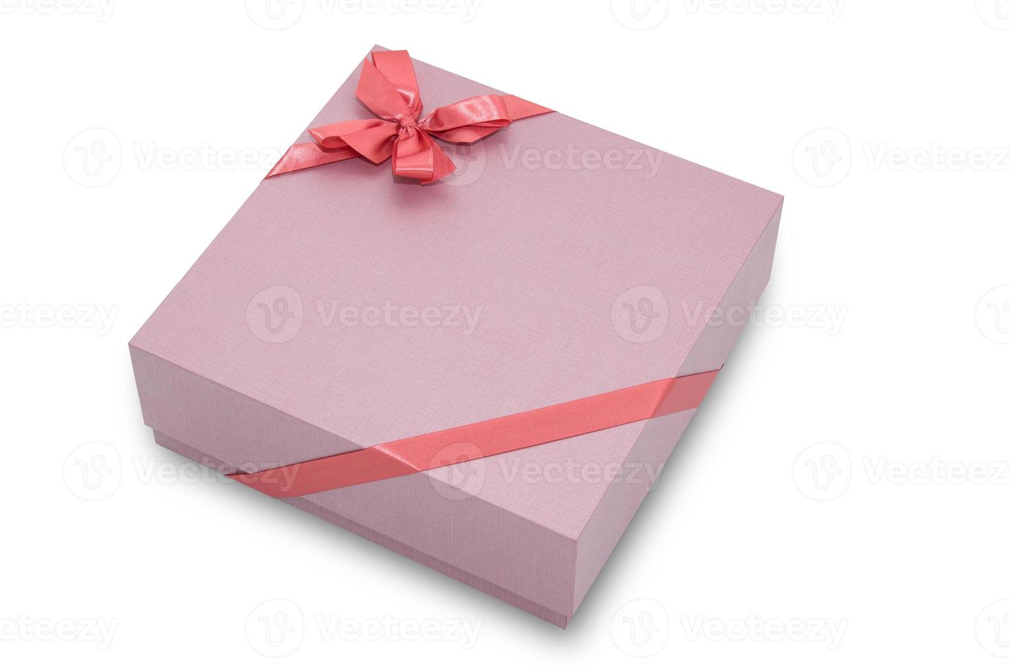 gift box with ribbon bow isolated on white photo