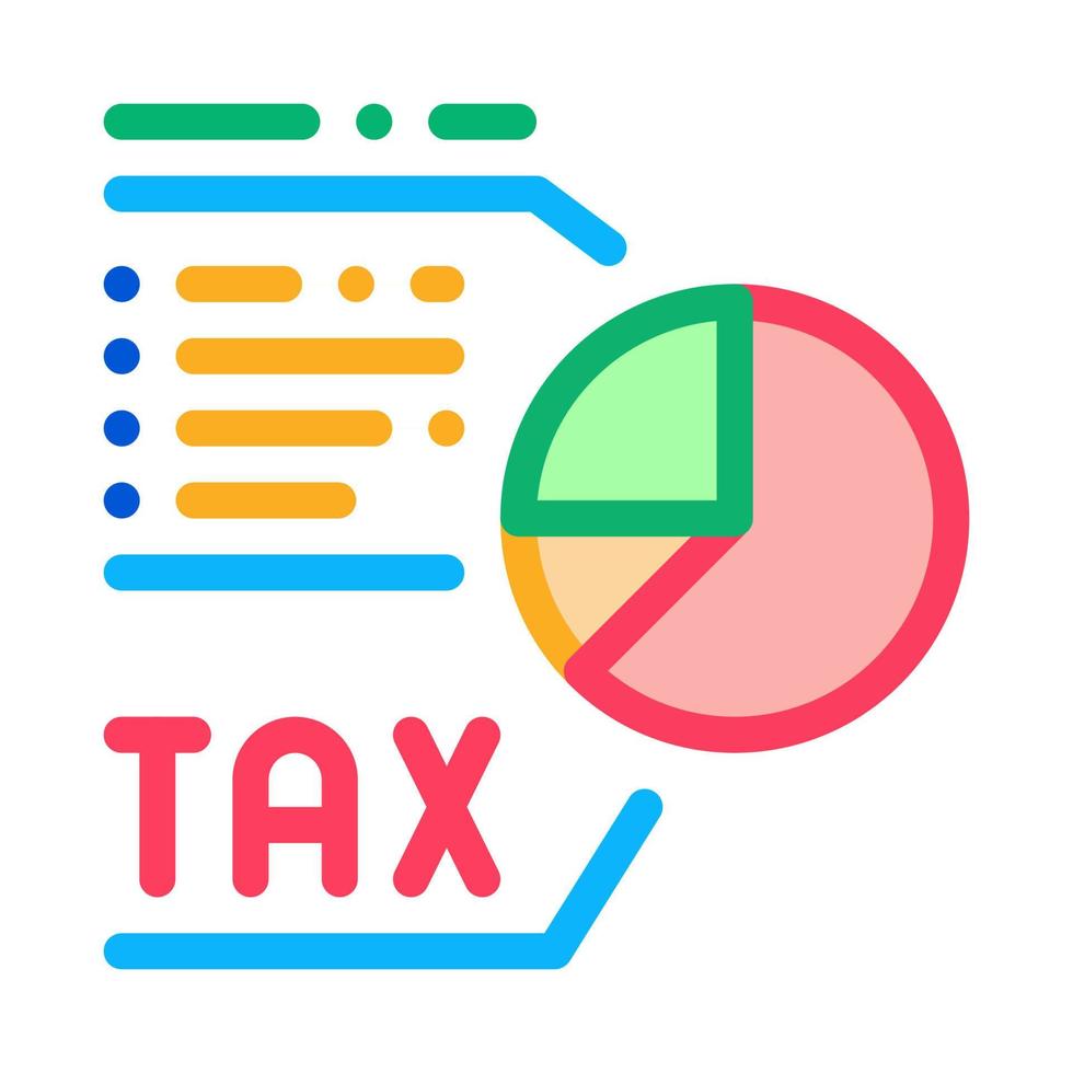 ilustración de esquema de vector de icono de diagrama de impuestos