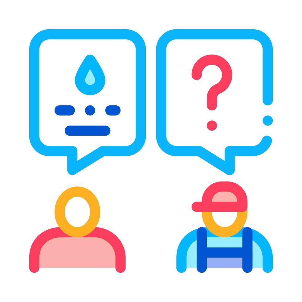 Plumber Discuss Icon Vector Outline Illustration