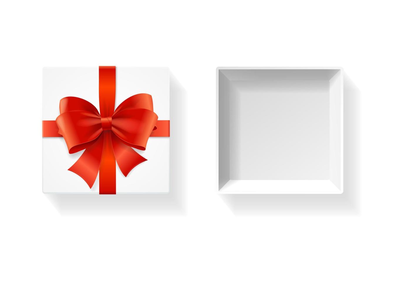 Realistic Detailed 3d White Present Box. Vector