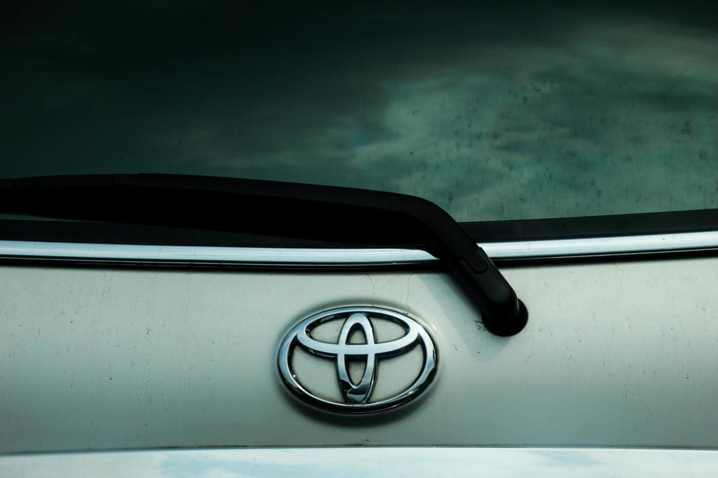 Jakarta, Indonesia in July 2022. Toyota Avanza car logo photo