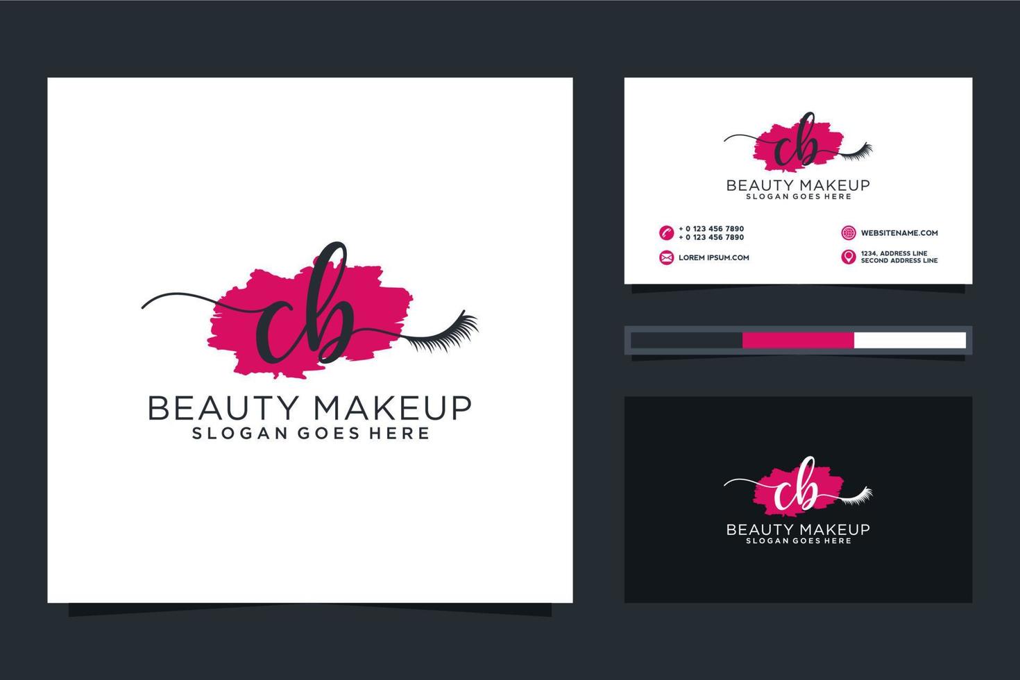 Initial CB Feminine logo collections and business card templat Premium Vector