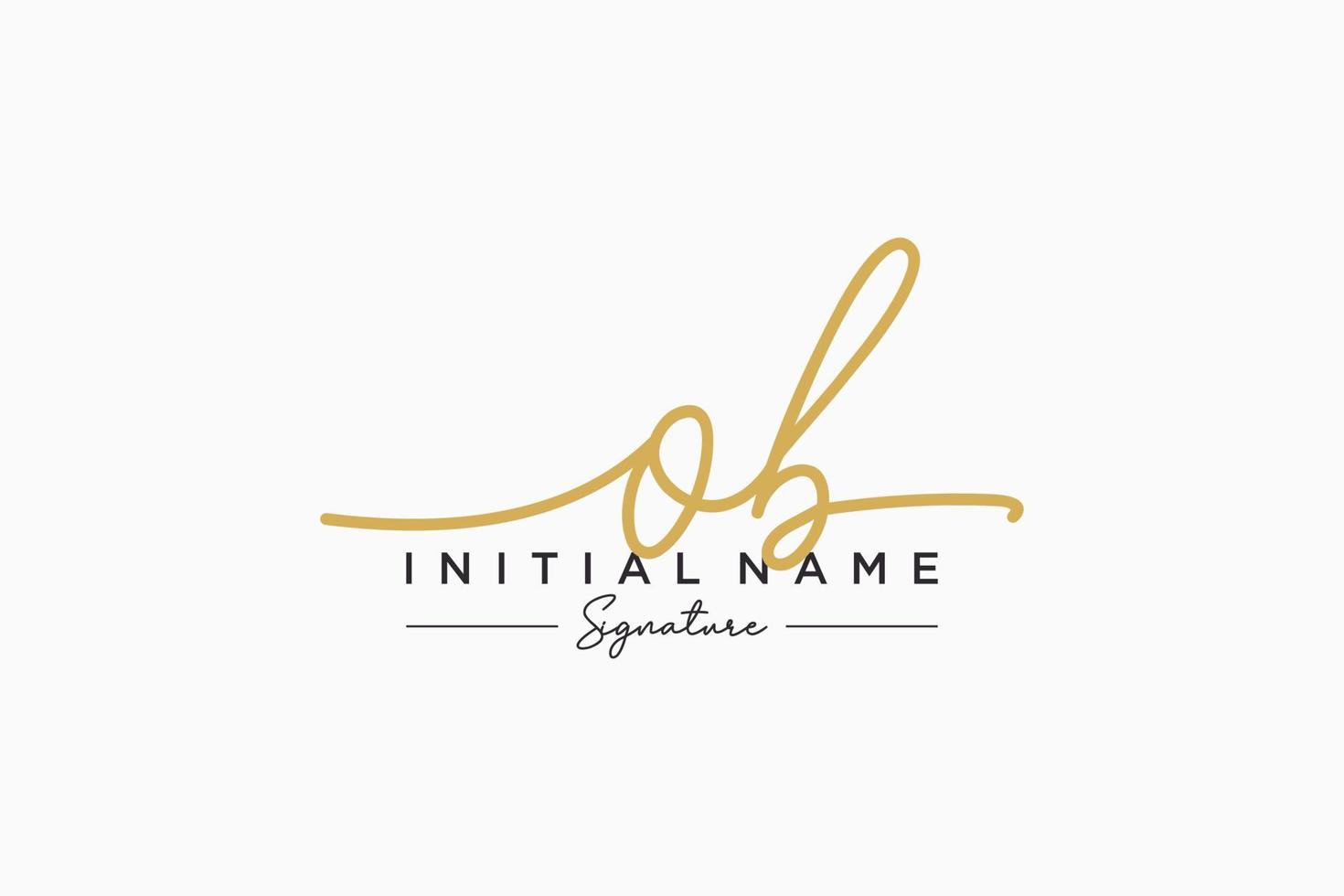 Initial OB signature logo template vector. Hand drawn Calligraphy lettering Vector illustration.