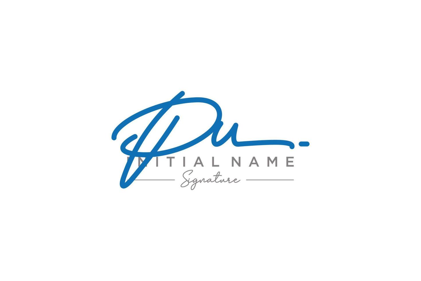 Initial PU signature logo template vector. Hand drawn Calligraphy lettering Vector illustration.