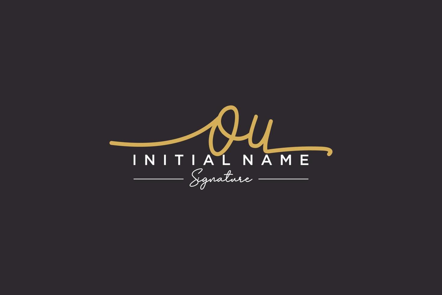 Initial OU signature logo template vector. Hand drawn Calligraphy lettering Vector illustration.