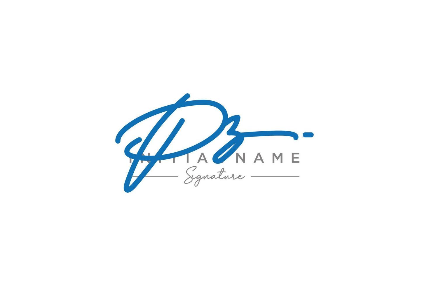 Initial PZ signature logo template vector. Hand drawn Calligraphy lettering Vector illustration.