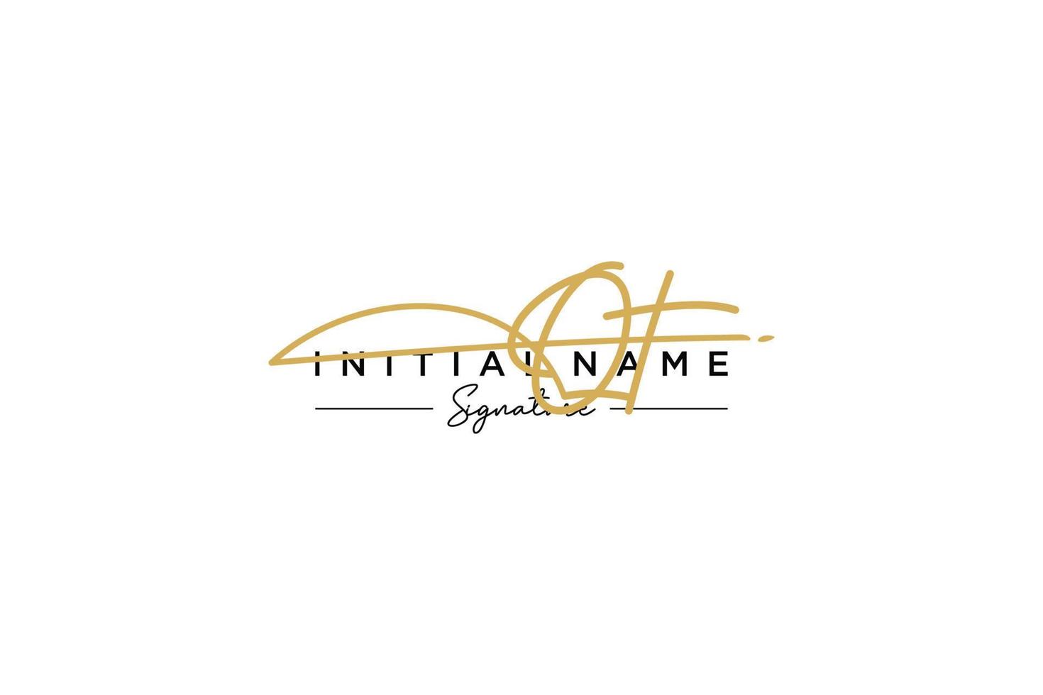Initial QT signature logo template vector. Hand drawn Calligraphy lettering Vector illustration.
