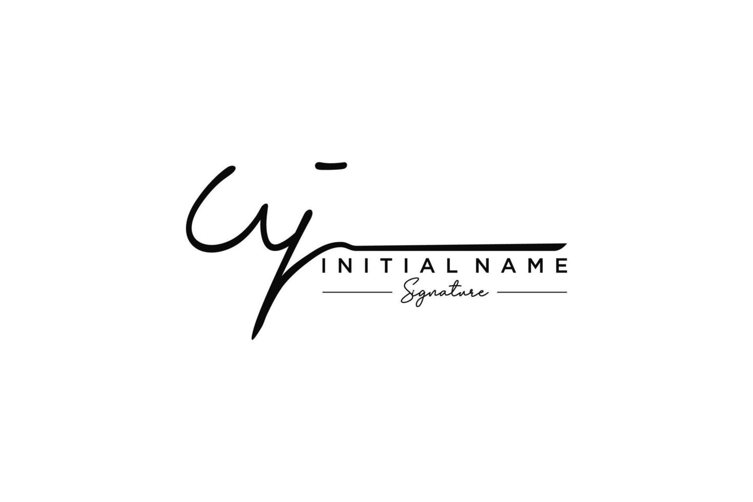 Initial UJ signature logo template vector. Hand drawn Calligraphy lettering Vector illustration.