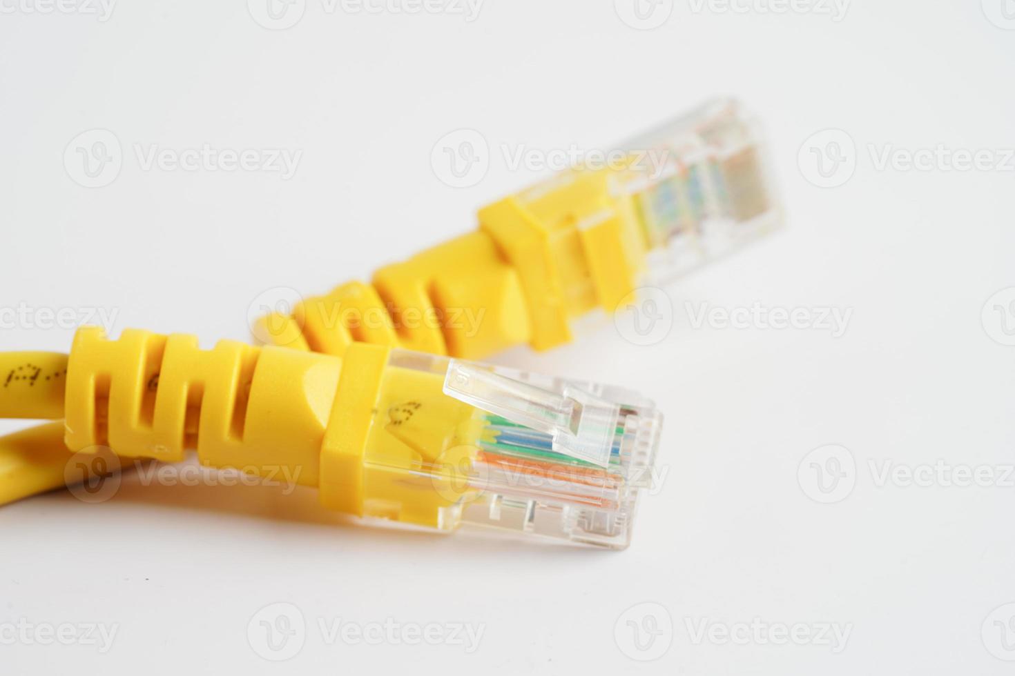 Lan cable internet connection network, rj45 connector ethernet cable. photo