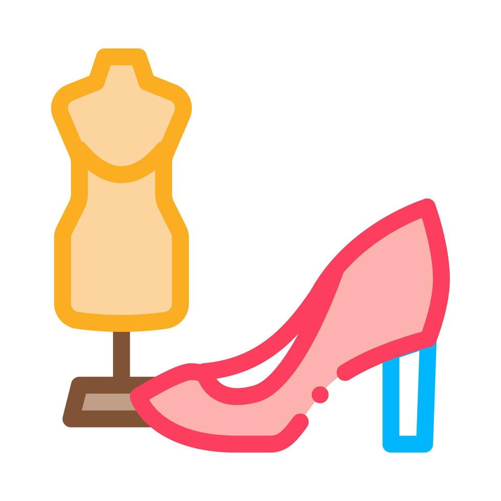 Shoe And Dummy Icon Vector Outline Illustration