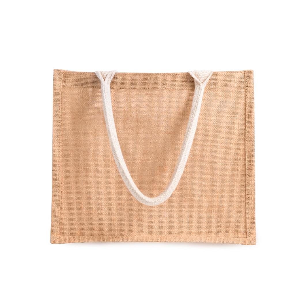 Fabric Hessian bag, sack brown with handle, reusable shopping bag