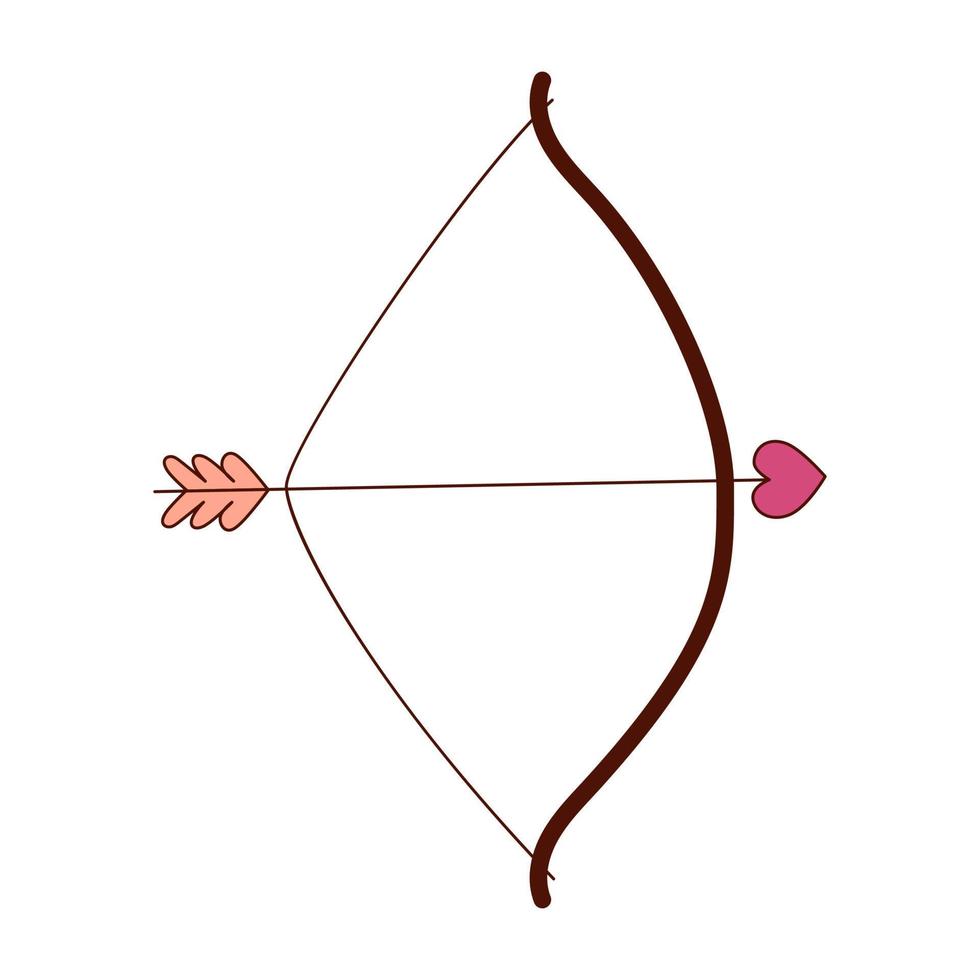 Hand drawn cupid 's bow for Valentine day. Design elements for posters, greeting cards, banners and invitations. vector