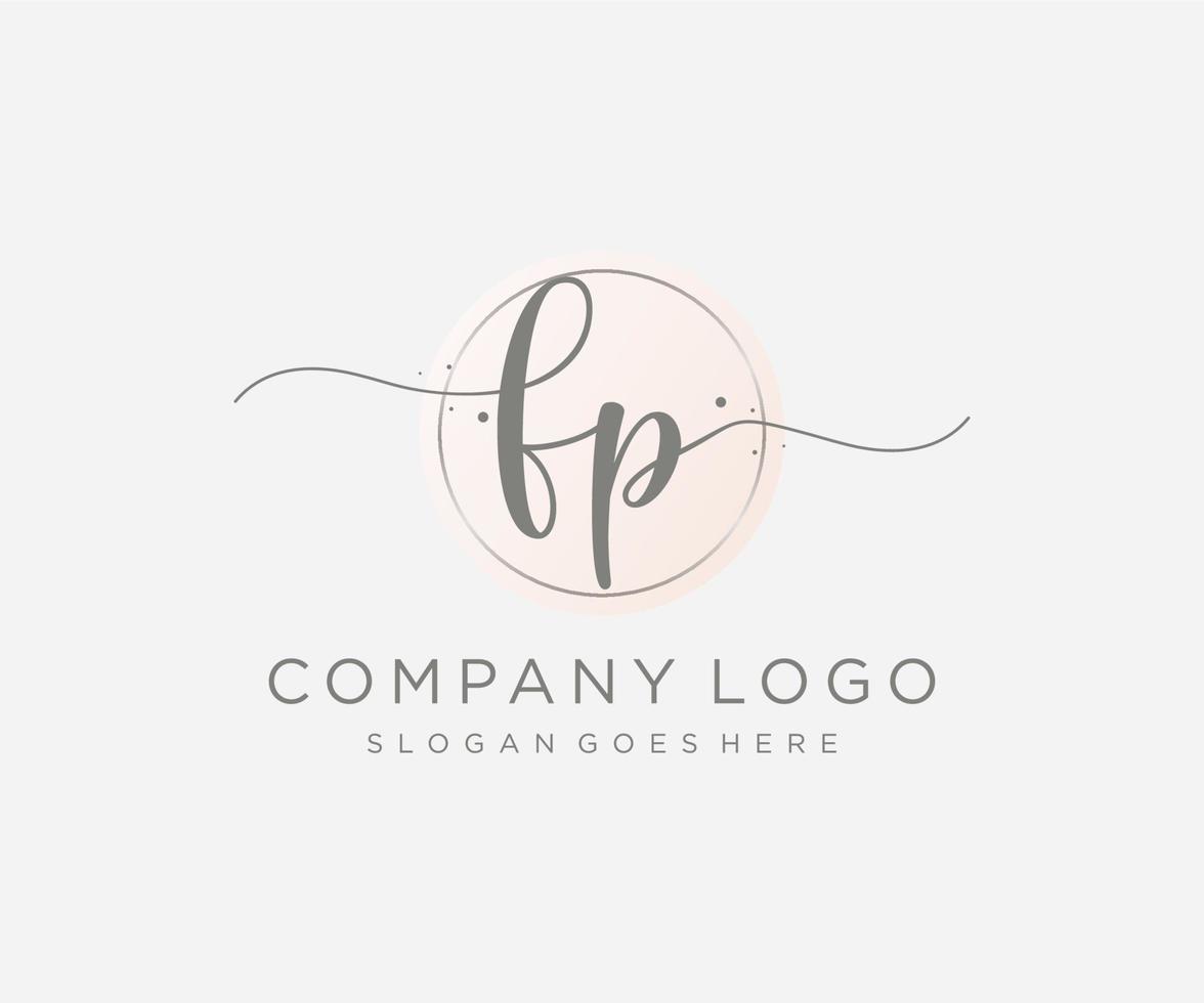 Initial FP feminine logo. Usable for Nature, Salon, Spa, Cosmetic and Beauty Logos. Flat Vector Logo Design Template Element.