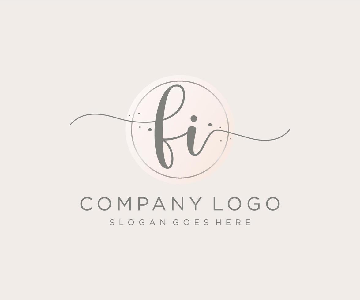 logo femenino fi inicial. utilizable para logotipos de naturaleza, salón, spa, cosmética y belleza. elemento de plantilla de diseño de logotipo de vector plano.