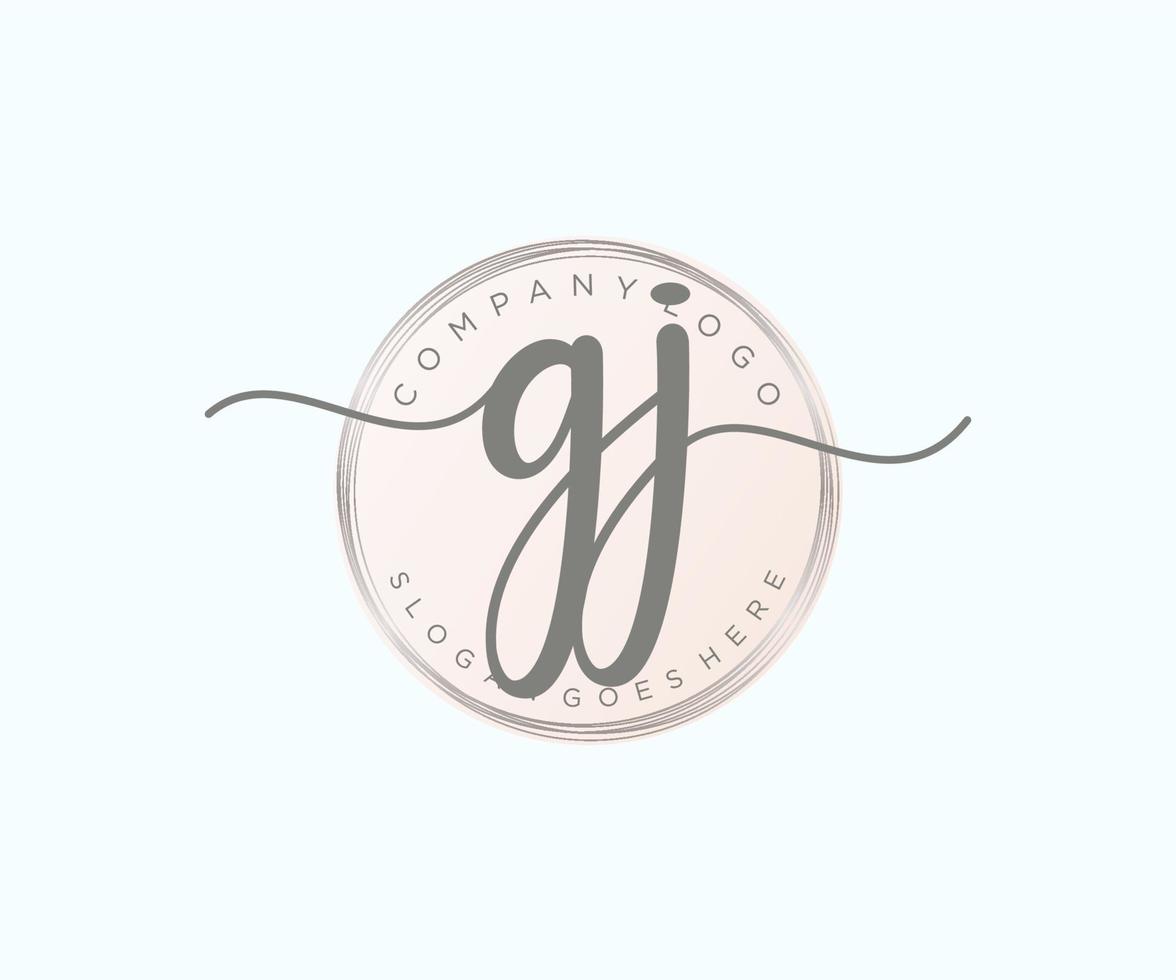 Initial GJ feminine logo. Usable for Nature, Salon, Spa, Cosmetic and Beauty Logos. Flat Vector Logo Design Template Element.